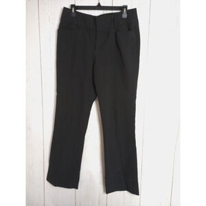 Apt 9 Women Dress Pants 10 Black Pin Striped Straight Leg